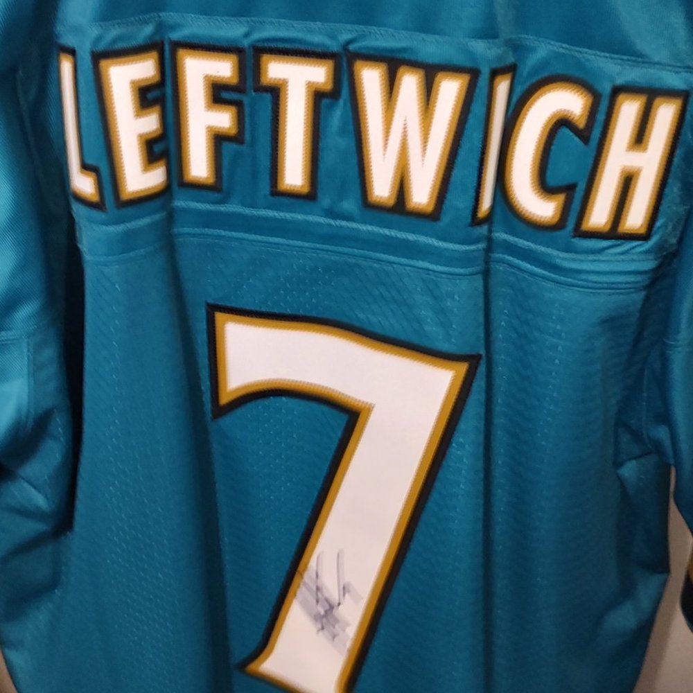 Byron Leftwich AUTOGRAPHED SIGNED Jersey Jaguars NEW Tags RARE HTF L +2 Length